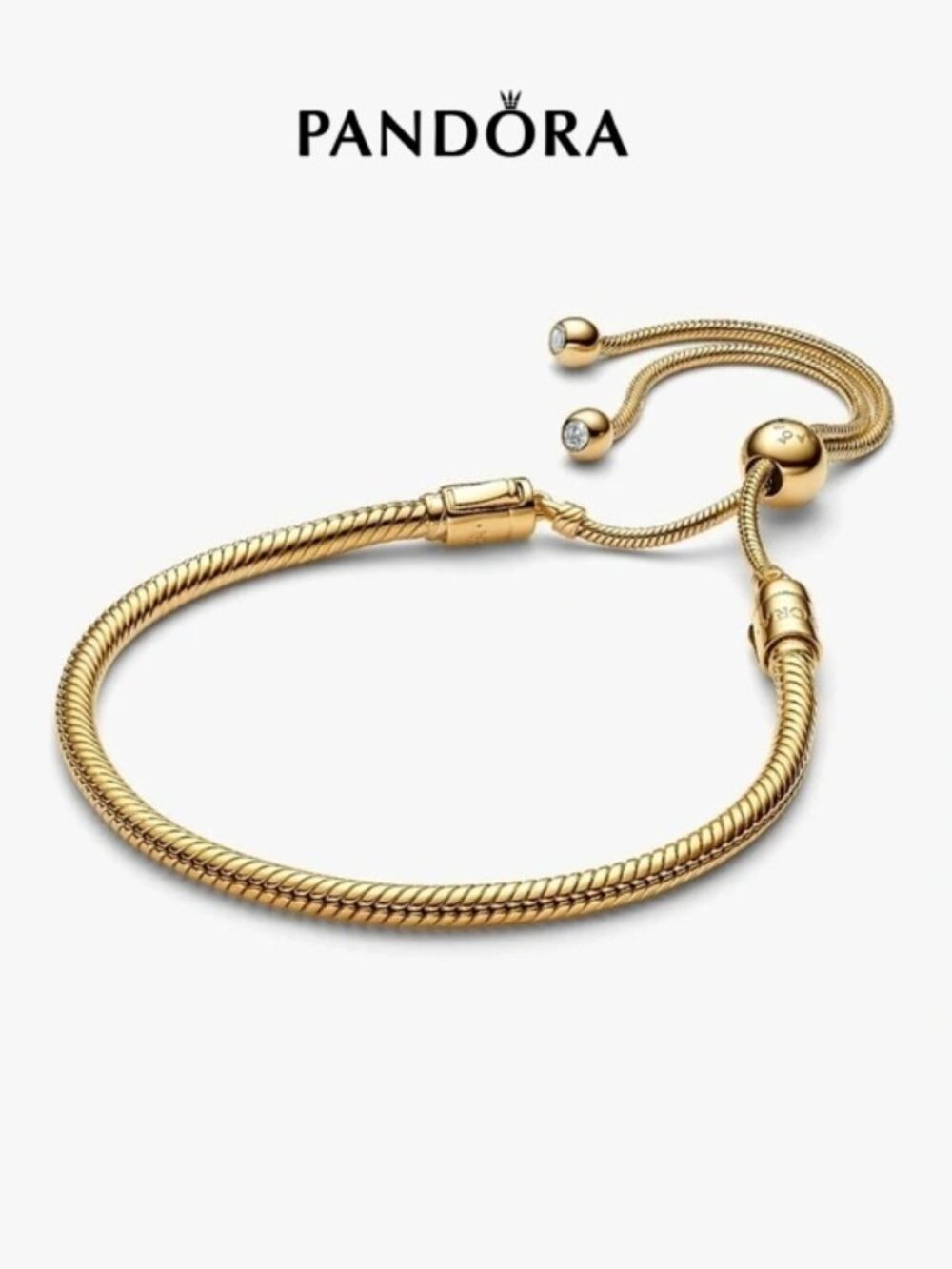 Pandora Gold Sliding Snake Chain Bracelet